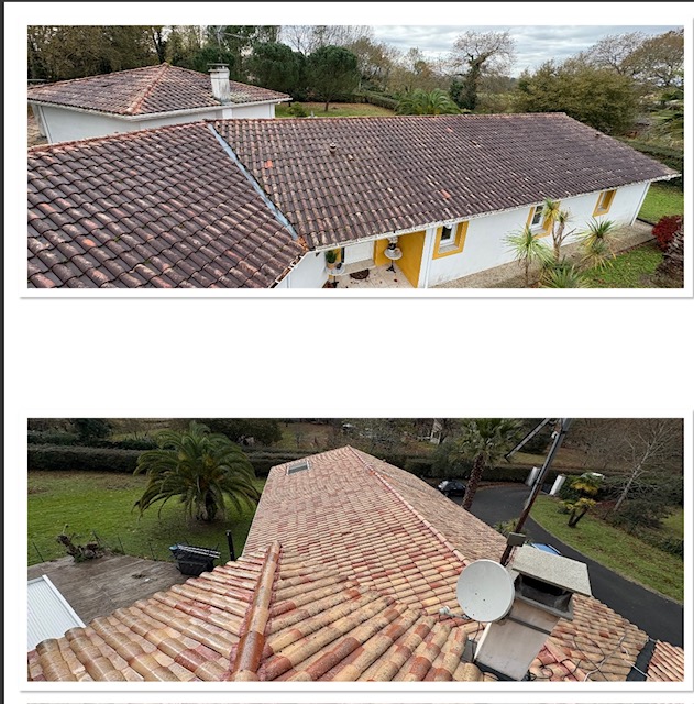 Nettoyage de toiture avant et après par KR PRO ELAGAGE