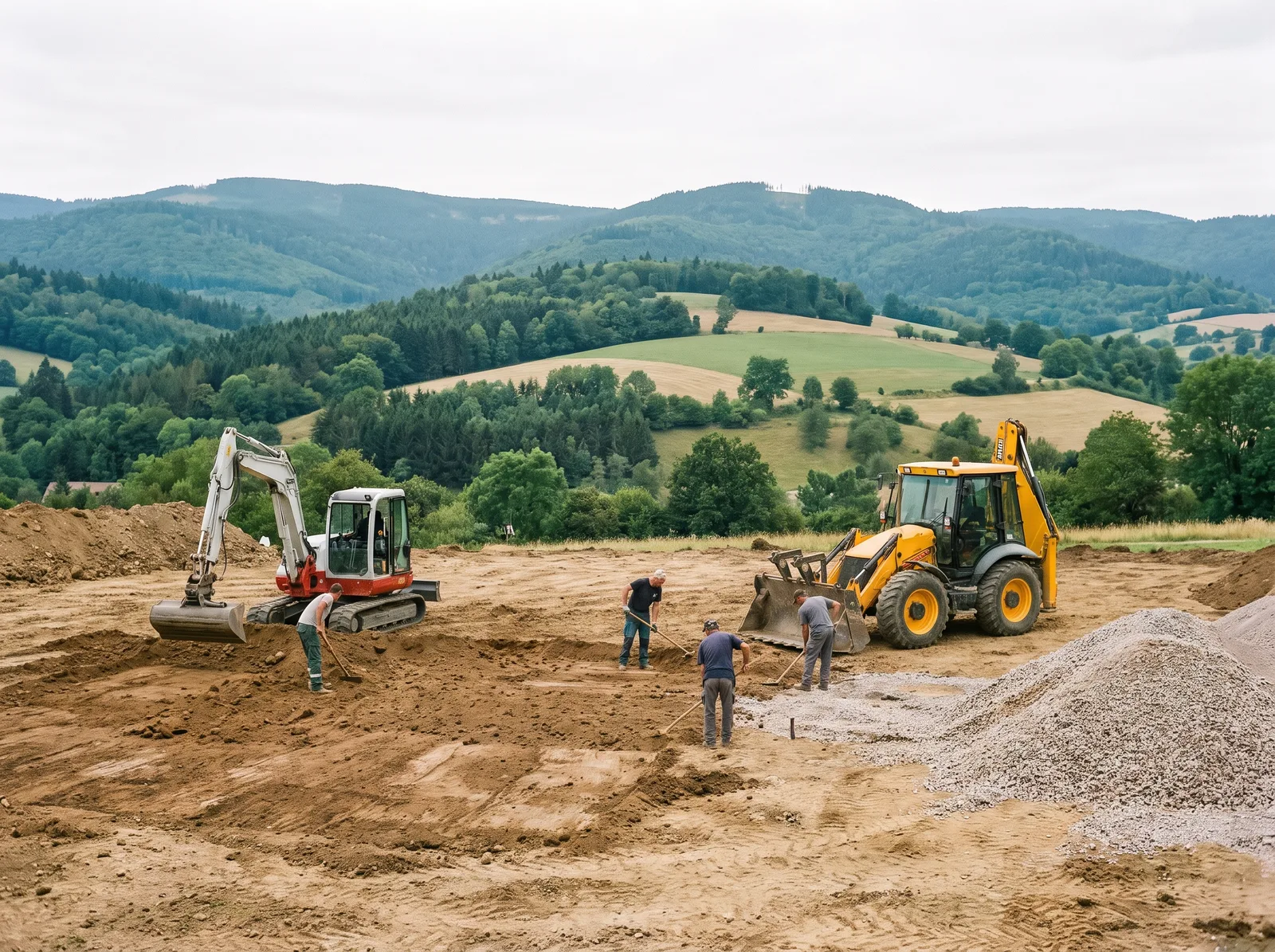 Terrassement et préparation de terrain réalisé par Maçon & Terrassier d'Alsace