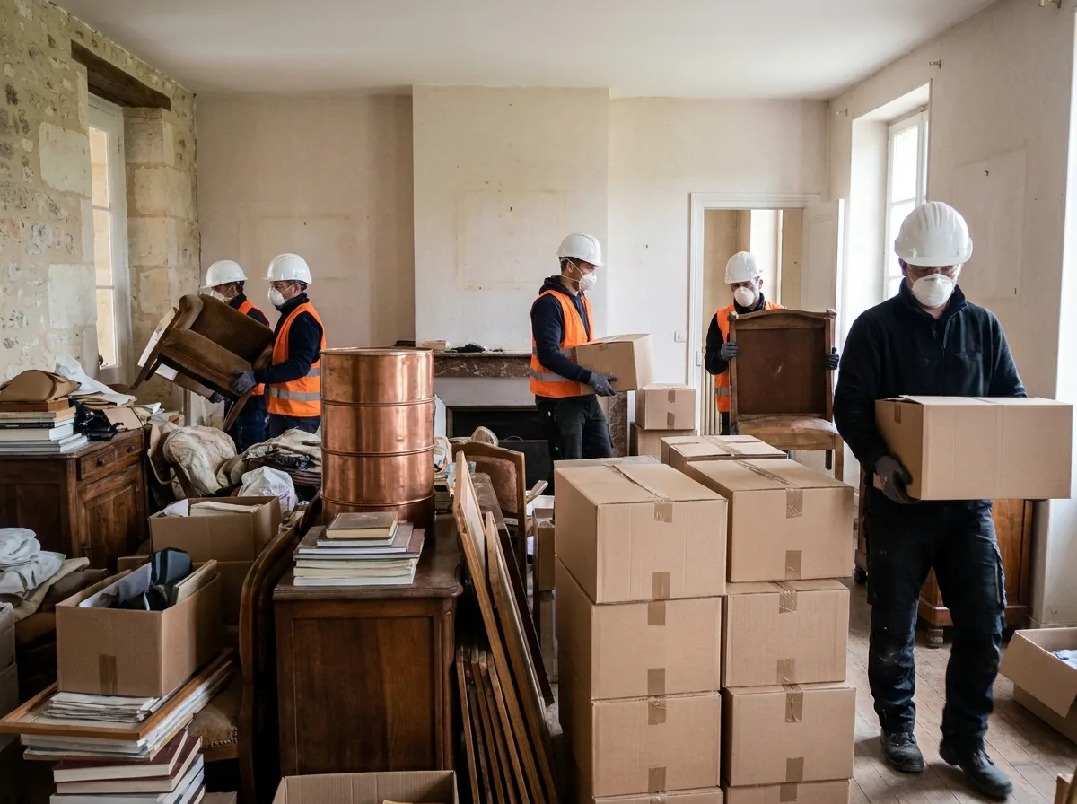 Illustration d’un intérieur à débarrasser.