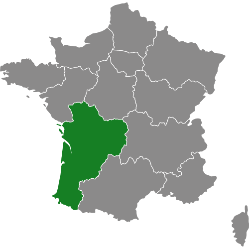 Carte des zones d'intervention de NORMAN ARBORISTE - Béarn, Pays Basque et Landes