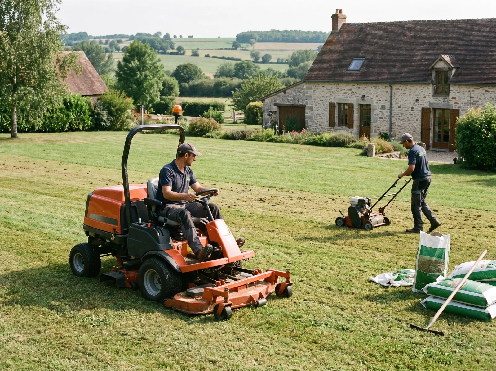 Tonte et entretien de pelouse · Les Jardins d'Ossau